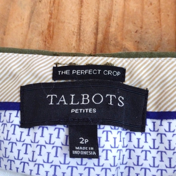 Talbots Petites Army Green The Perfect Crop Size 2p - Picture 6 of 11